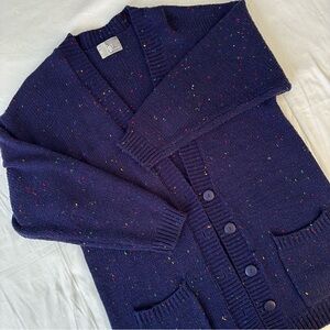 Women's Whimsical Purple Speckled Cardigan